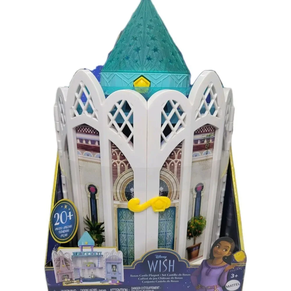 Disney Wish Rosas Castle Playset, Dollhouse with 2 Posable Mini Dolls & Star
